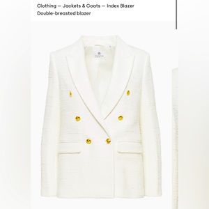 Double breasted blazer in white with gold